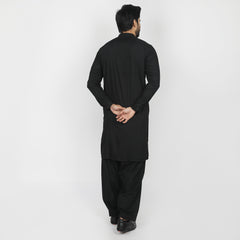 Eminent Men's Trim Fit Shalwar Suit - Black