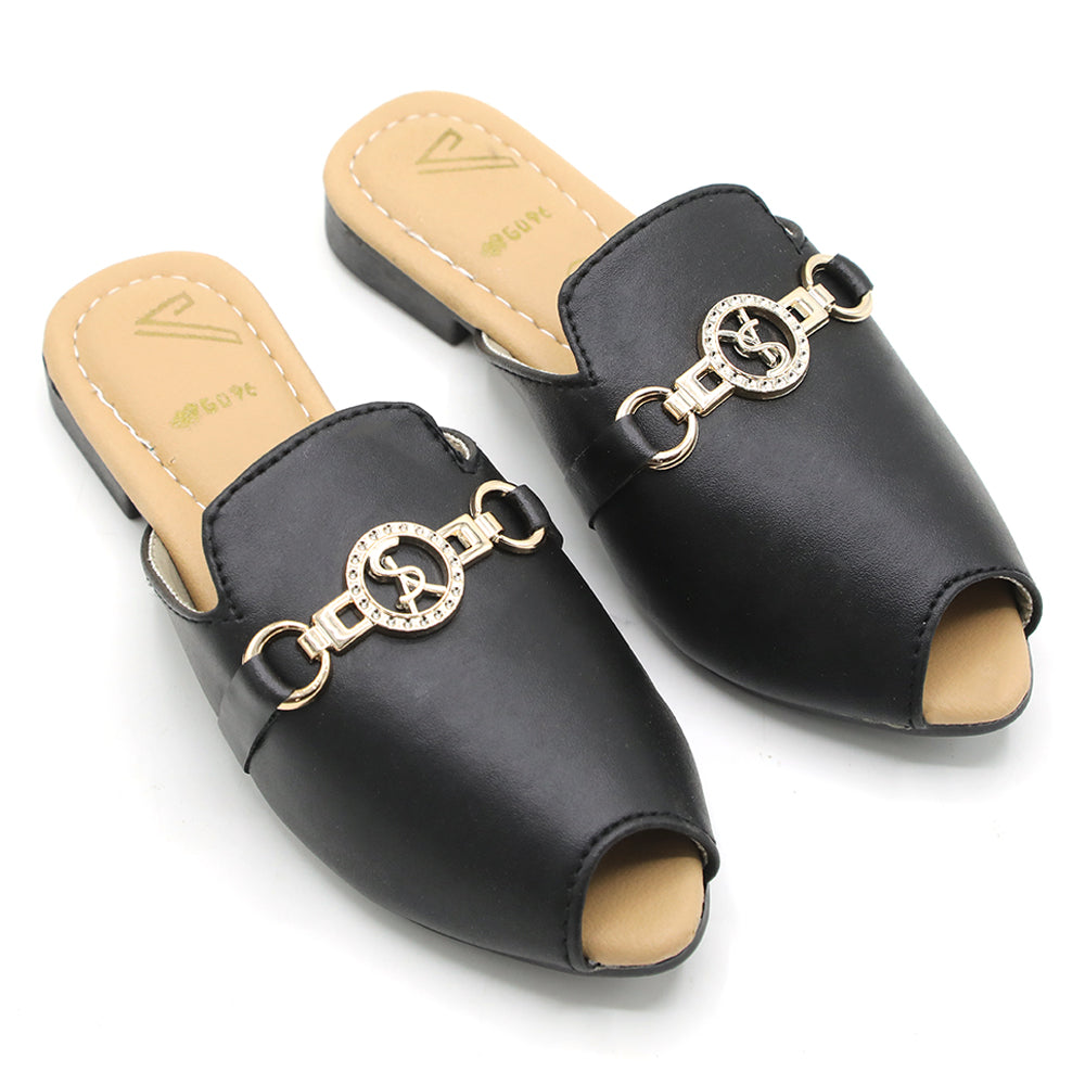 Girls Backless Pump - Black, Girls Backless Pump, Chase Value, Chase Value