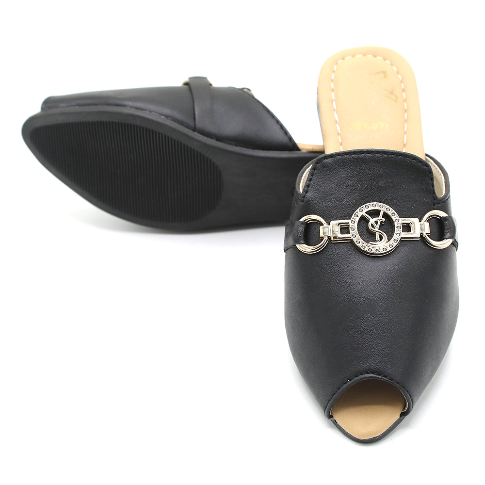 Girls Backless Pump - Black, Girls Backless Pump, Chase Value, Chase Value