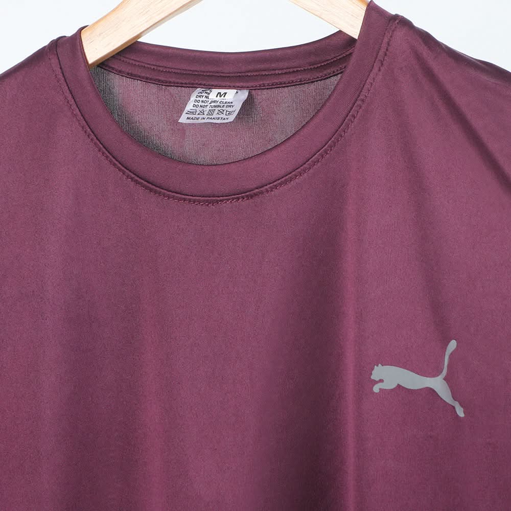 Men's Plain Half Sleeves Round Neck T-Shirt - Maroon, Men's T-Shirts & Polos, Chase Value, Chase Value