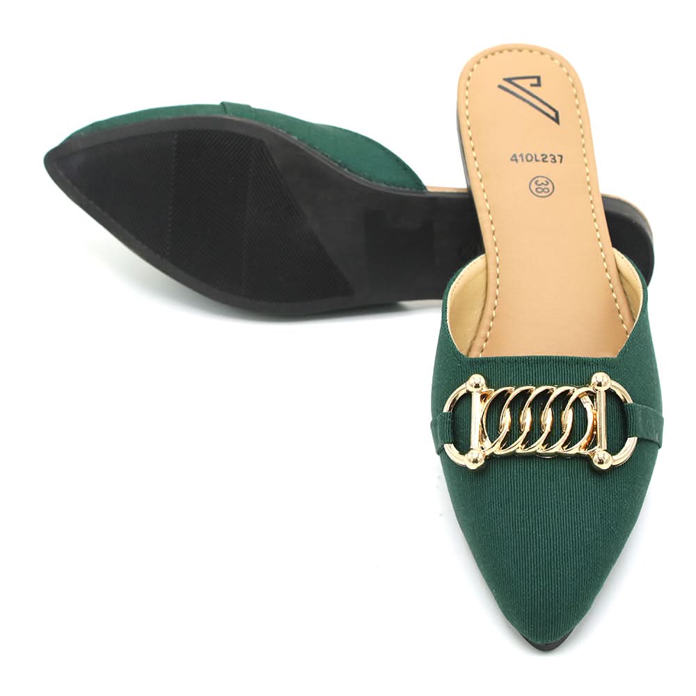 Women's Backless Pump - Green, Women Backless Pumps, Chase Value, Chase Value