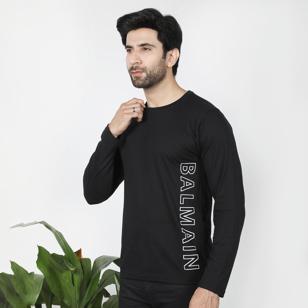 Men's Full Sleeves T-Shirt - Black, Men's T-Shirts & Polos, Chase Value, Chase Value
