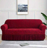 Zebra Velvet Sofa Covers (5 Seater) - Maroon, Sofa Cover, Chase Value, Chase Value