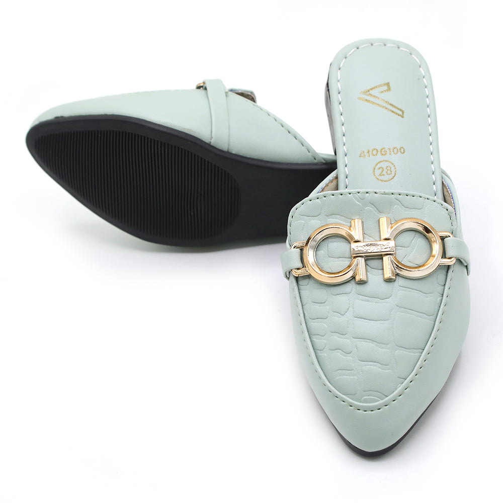 Girls Backless Pump - Light Green, Girls Backless Pump, Chase Value, Chase Value