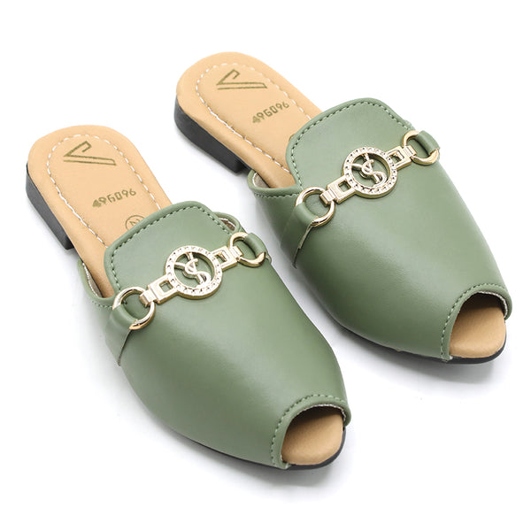 Girls Banto Slipper - Light Green