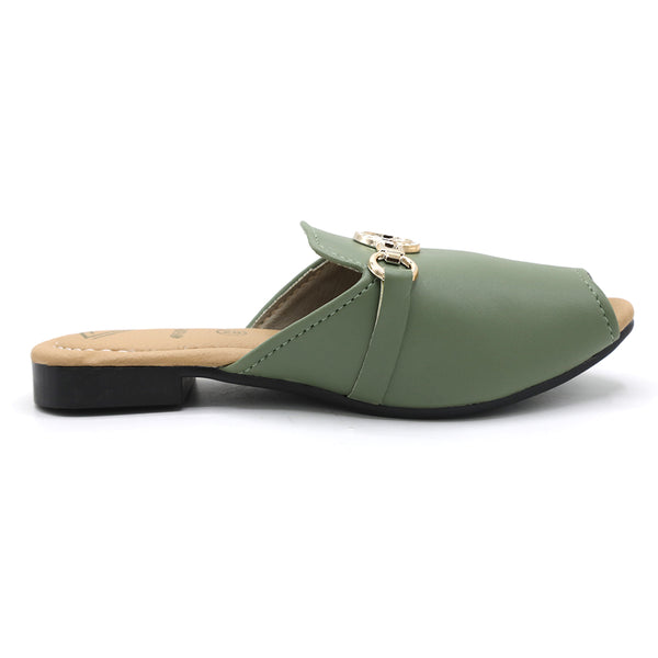 Girls Banto Slipper - Light Green