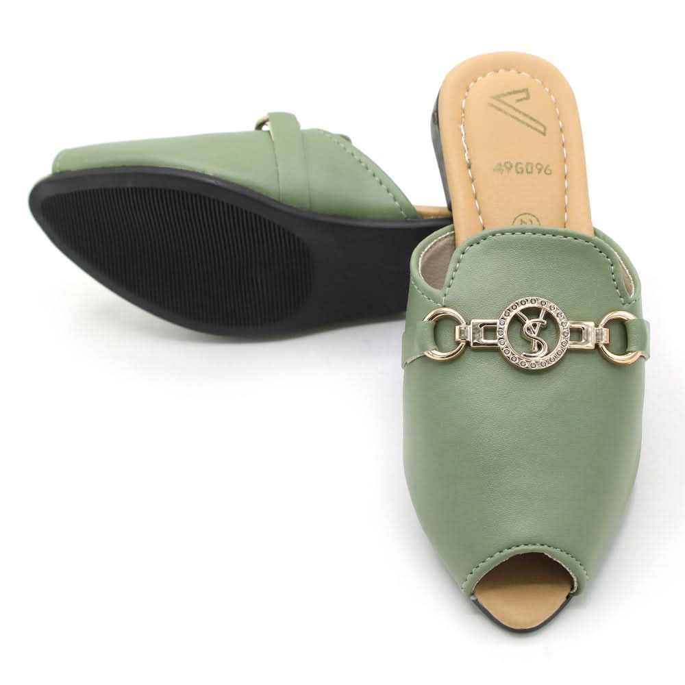 Girls Backless Pump - Light Green, Girls Backless Pump, Chase Value, Chase Value