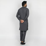 Eminent Men's Embroidered Kurta Pajama Suit - Charcoal, Men's Shalwar Kameez, Eminent, Chase Value
