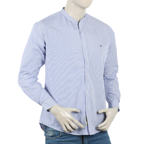 Eminent Men's Casual Stripe Shirt - Mid Blue