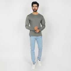 Eminent Men's Full Sleeves Round Neck T-Shirt - Dusty Olive