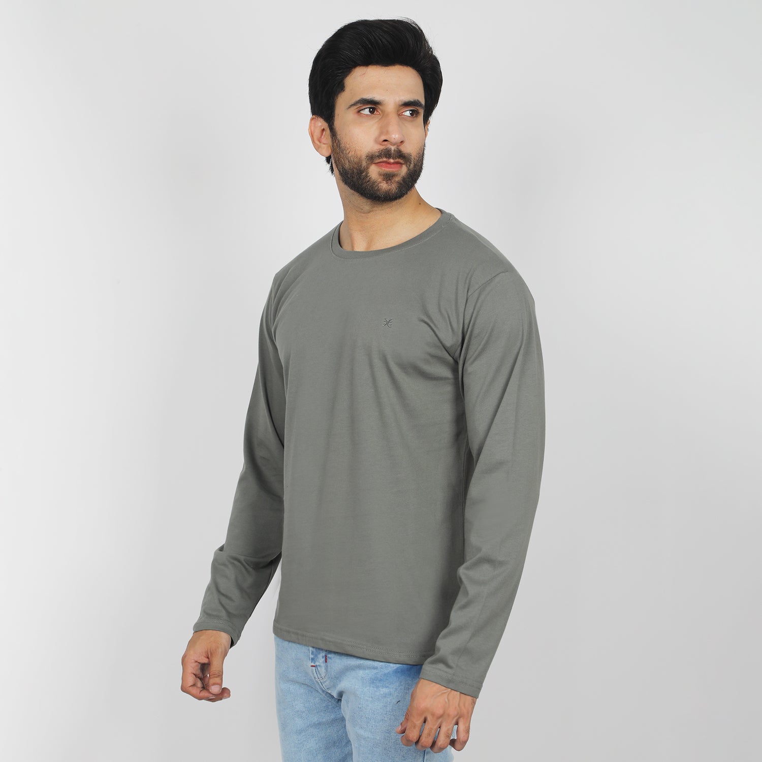 Eminent Men's Full Sleeves Round Neck T-Shirt - Dusty Olive, Men's T-Shirts & Polos, Eminent, Chase Value