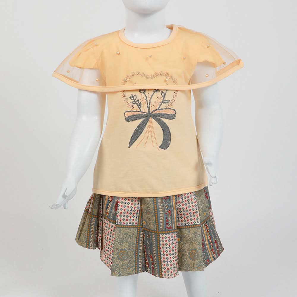 Girls Skirt Suit - Peach, Girls Suits, Chase Value, Chase Value