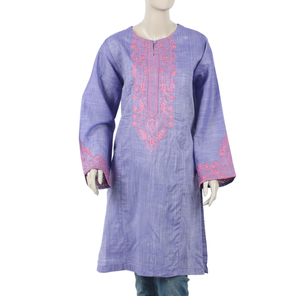 Eminent Women's Embroidered Kurti - Purple