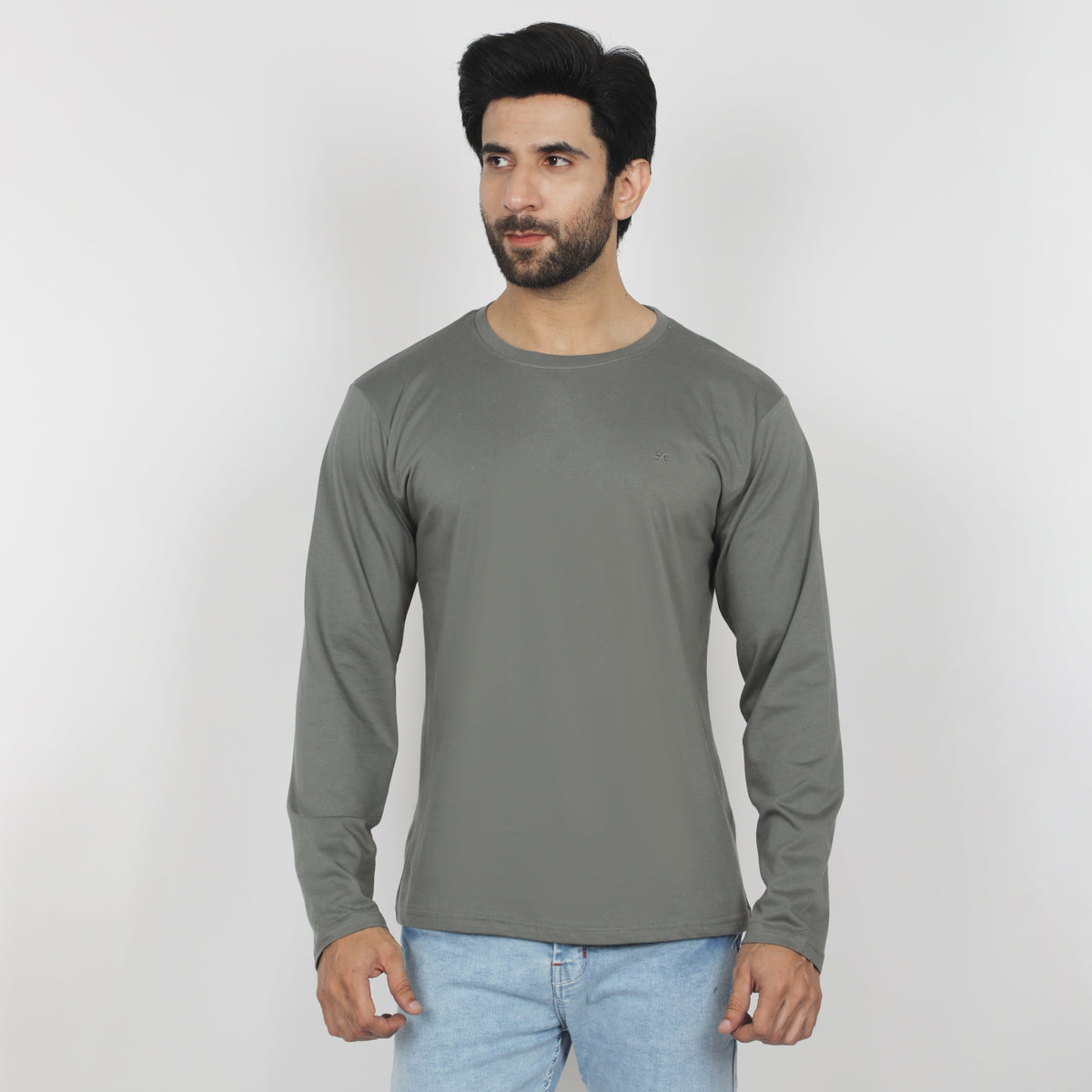 Eminent Men's Full Sleeves Round Neck T-Shirt - Dusty Olive, Men's T-Shirts & Polos, Eminent, Chase Value