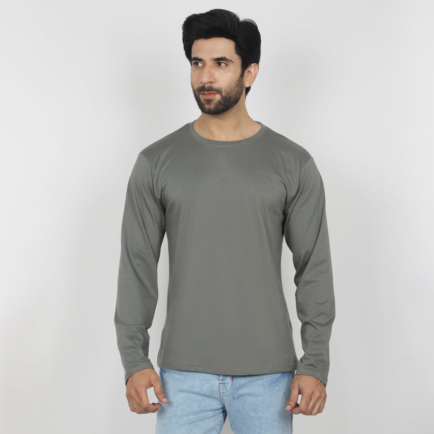 Eminent Men's Full Sleeves Round Neck T-Shirt - Dusty Olive