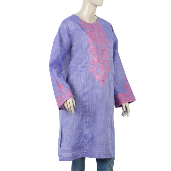 Eminent Women's Embroidered Kurti - Purple