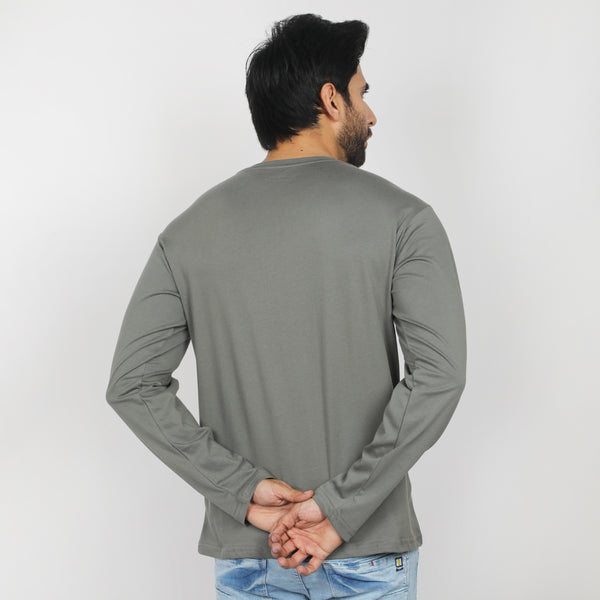 Eminent Men's Full Sleeves Round Neck T-Shirt - Dusty Olive