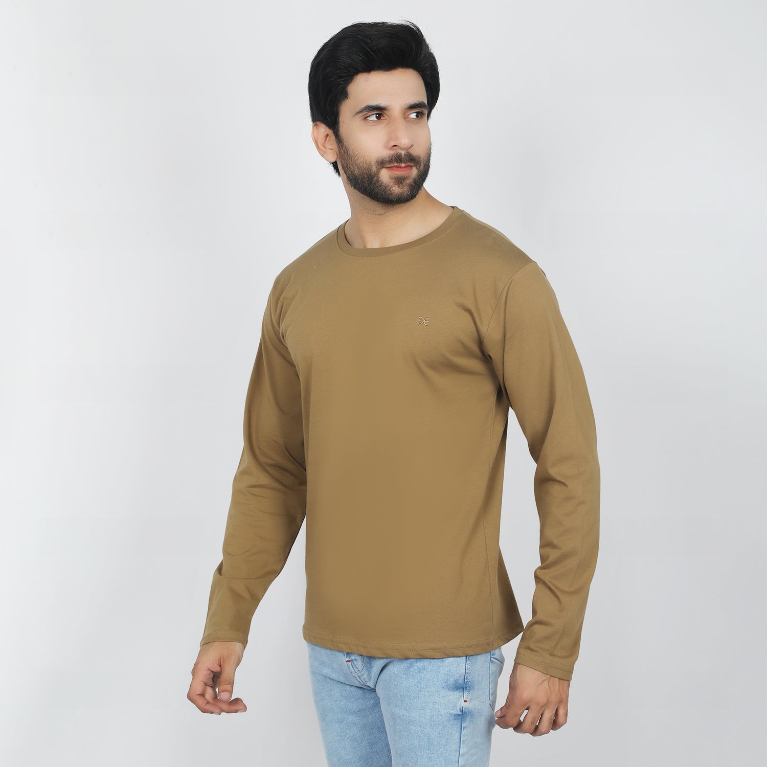 Eminent Men's Full Sleeves Round Neck T-Shirt - Dark Sandy, Men's T-Shirts & Polos, Eminent, Chase Value