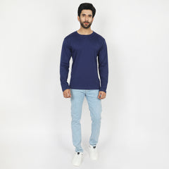 Eminent Men's Full Sleeves Round Neck T-Shirt - Navy Blue