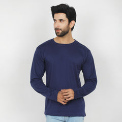 Eminent Men's Full Sleeves Round Neck T-Shirt - Navy Blue