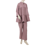 Women's Front Buttom Western Co-Ord Set - Purple, Women Co-Ord Set, Chase Value, Chase Value