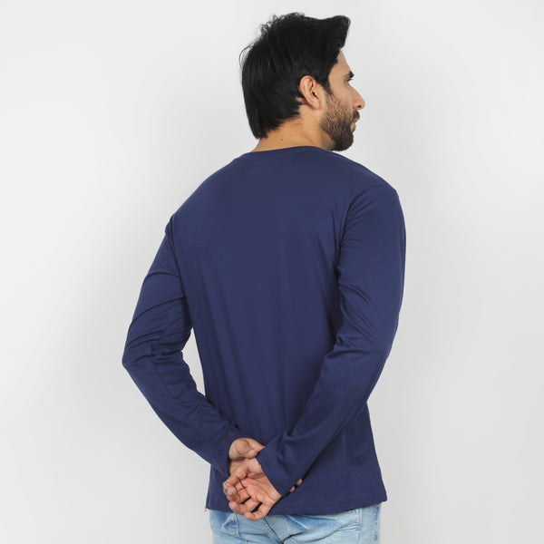 Eminent Men's Full Sleeves Round Neck T-Shirt - Navy Blue