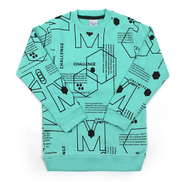 Boys Full Sleeves Sweatshirt - Cyan