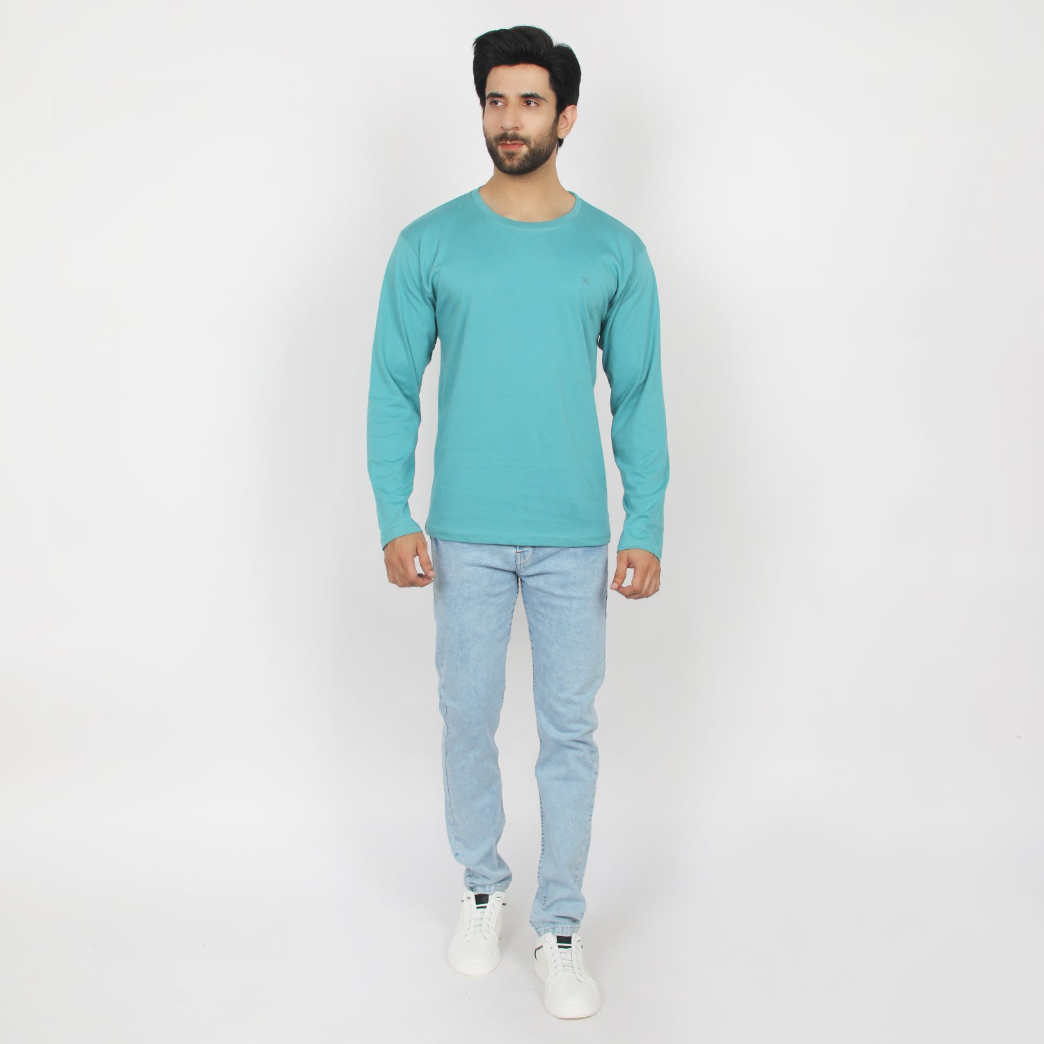 Eminent Men's Full Sleeves Round Neck T-Shirt - Teal, Men's T-Shirts & Polos, Eminent, Chase Value