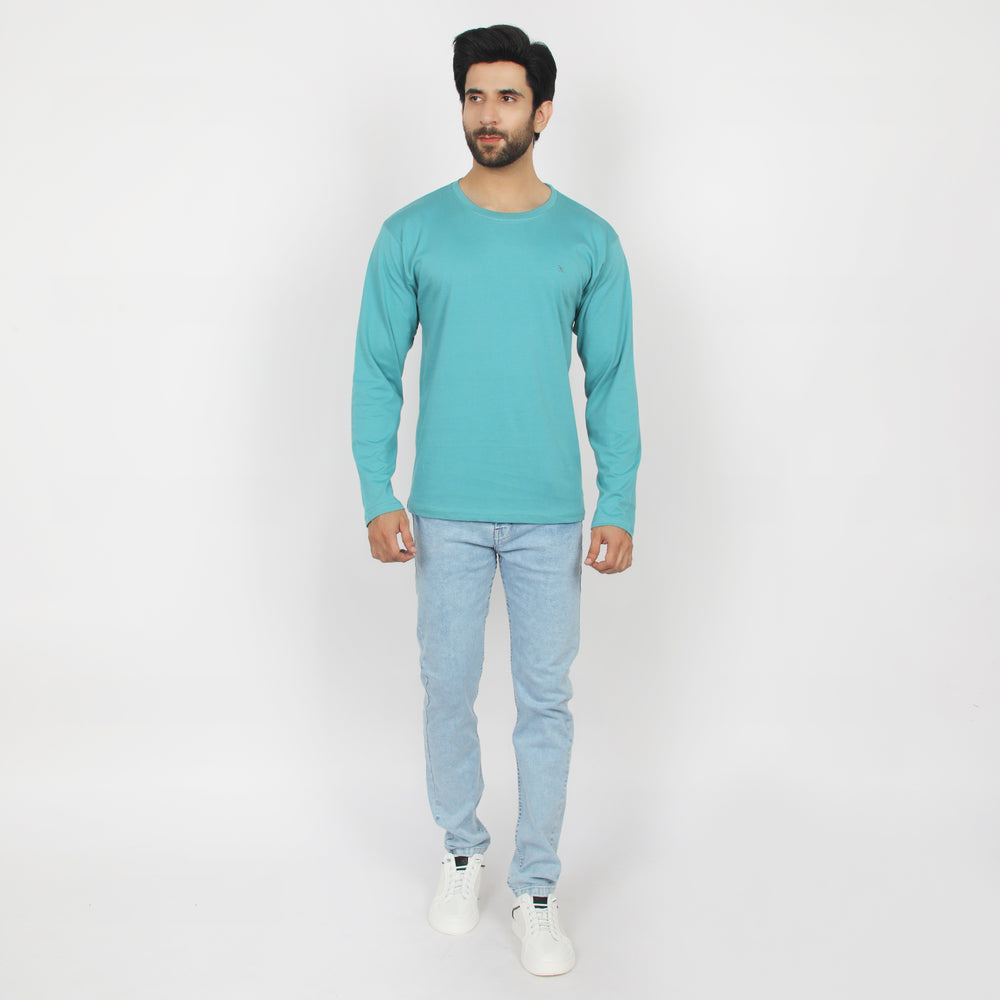 Eminent Men's Full Sleeves Round Neck T-Shirt - Teal, Men's T-Shirts & Polos, Eminent, Chase Value