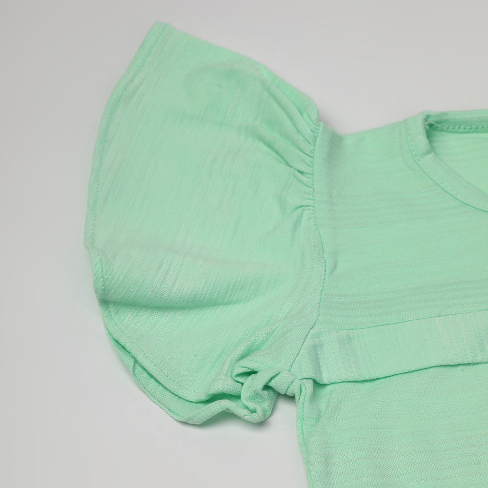 Girls Tight Half Sleeves Suit - Sea Green, Girls Suits, Chase Value, Chase Value