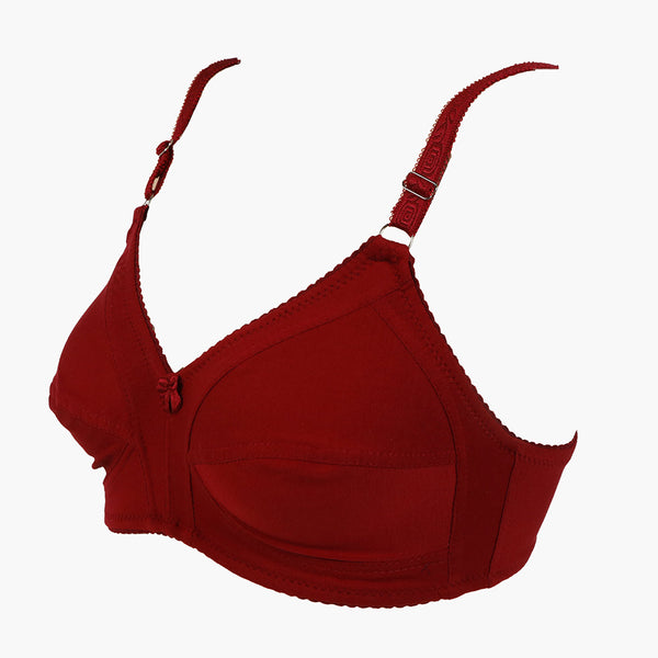 Women's Plain Cotton Bra - Red