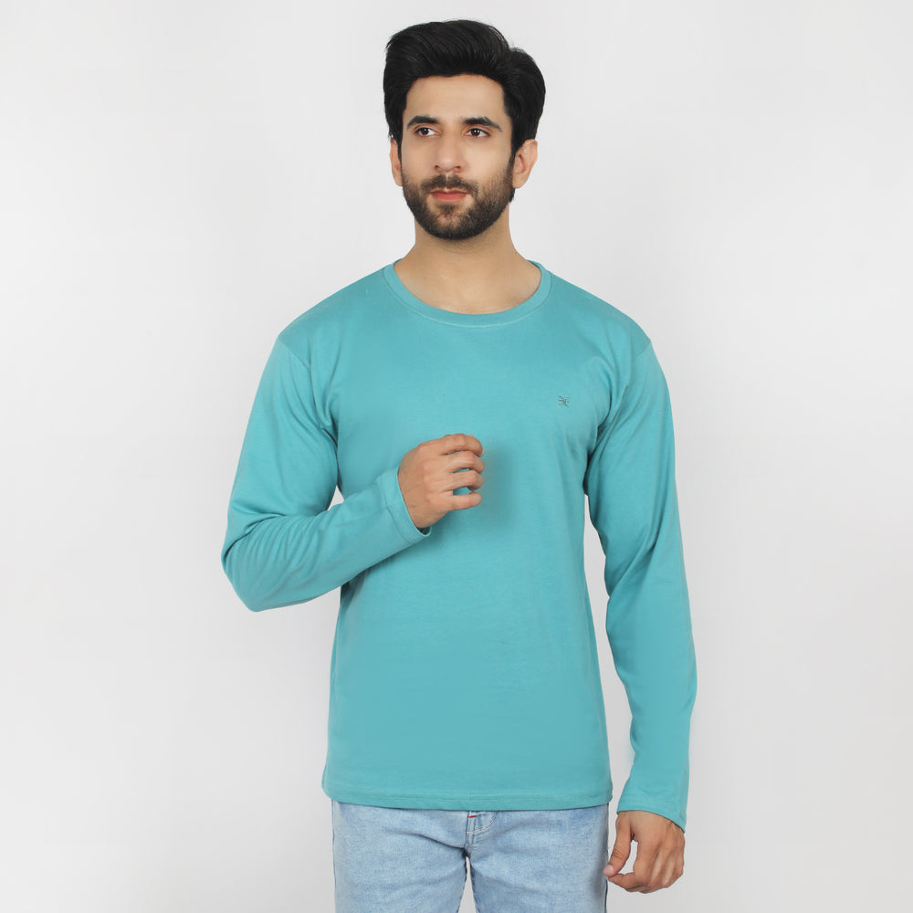 Eminent Men's Full Sleeves Round Neck T-Shirt - Teal, Men's T-Shirts & Polos, Eminent, Chase Value
