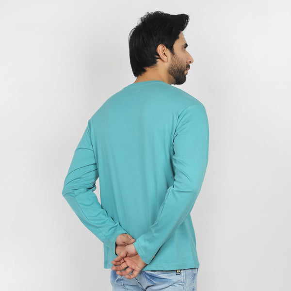 Eminent Men's Full Sleeves Round Neck T-Shirt - Teal