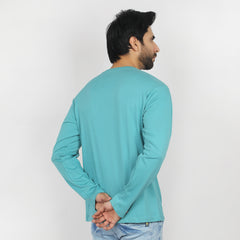 Eminent Men's Full Sleeves Round Neck T-Shirt - Teal