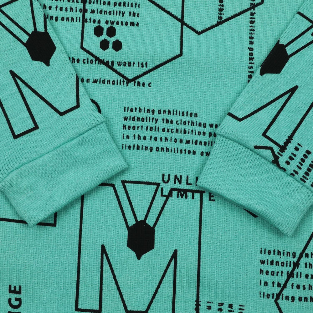 Boys Full Sleeves Sweatshirt - Cyan, Boys Hoodies & Sweat Shirts, Chase Value, Chase Value