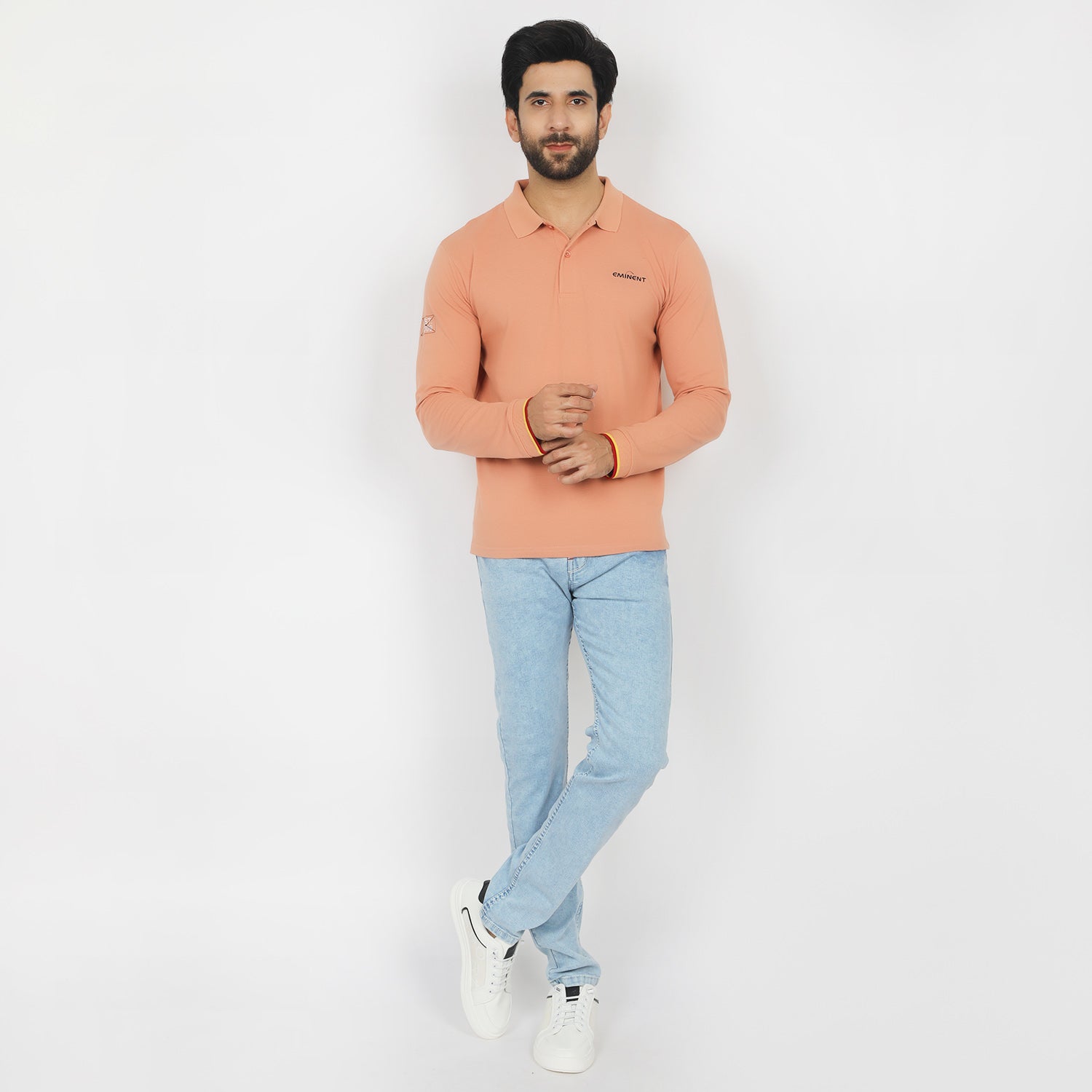 Eminent Men's Full Sleeves Polo T-Shirt - Clay, Men's T-Shirts & Polos, Eminent, Chase Value
