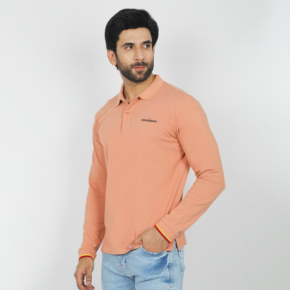 Eminent Men's Full Sleeves Polo T-Shirt - Clay, Men's T-Shirts & Polos, Eminent, Chase Value