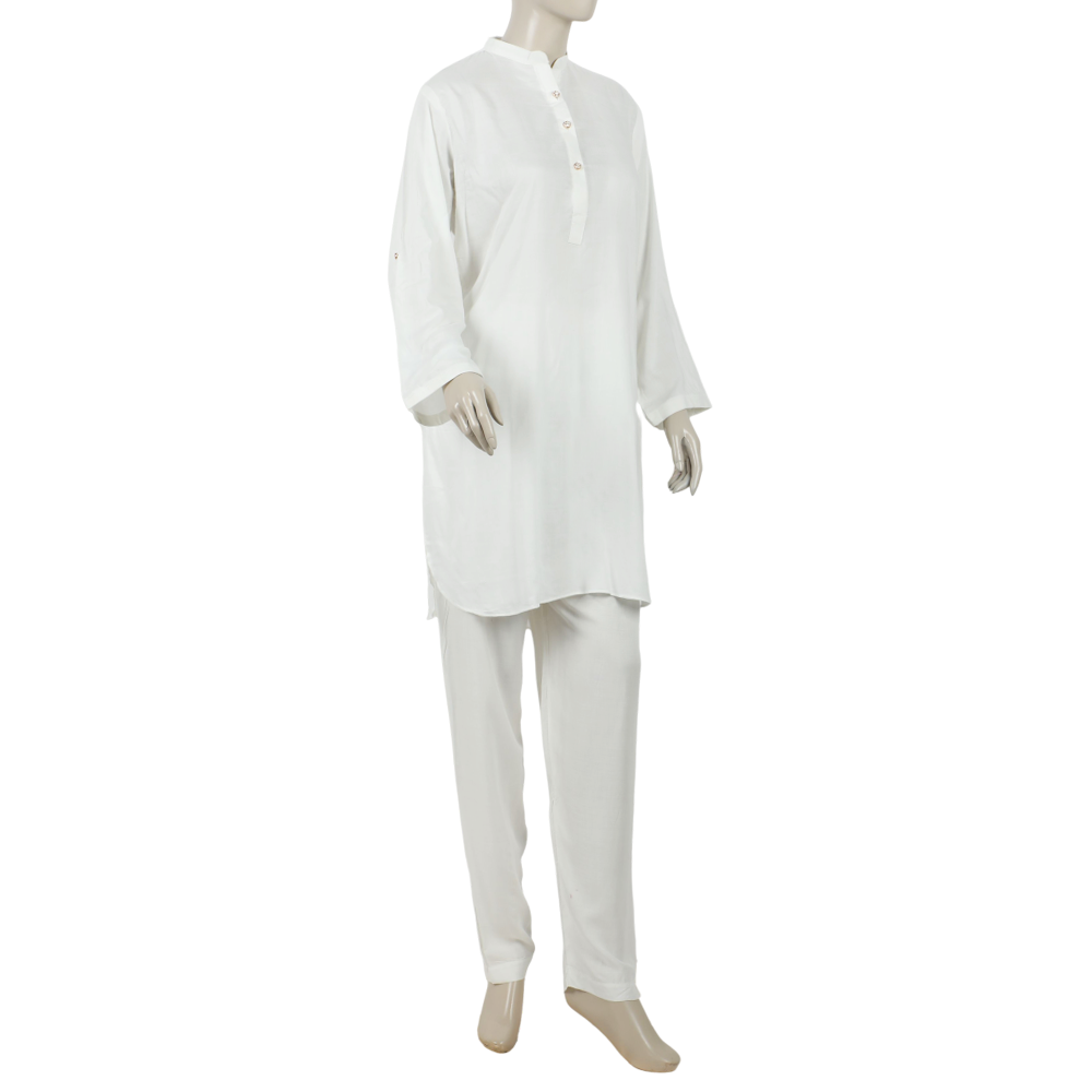 Women's Dyed Co-Ord Set - White, Women Co-Ord Set, Chase Value, Chase Value