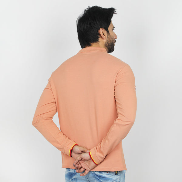 Eminent Men's Full Sleeves Polo T-Shirt - Clay