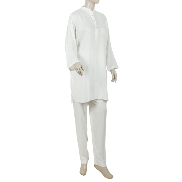 Women's Dyed Co-Ord Set - White