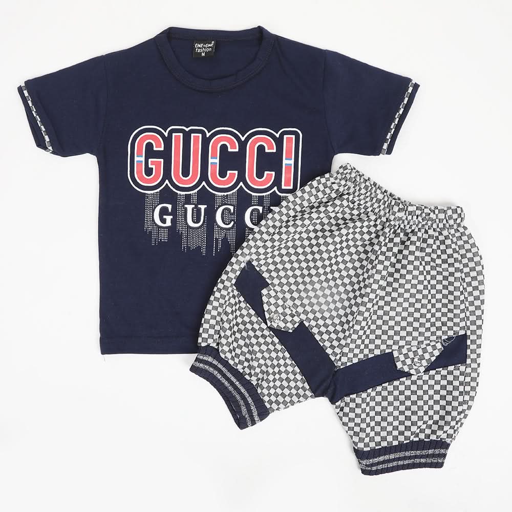 Boys Half Sleeves Suit - Navy Blue, Boys Sets & Suits, Chase Value, Chase Value