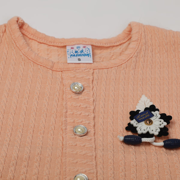 Girls Half Sleeves Suits - Peach
