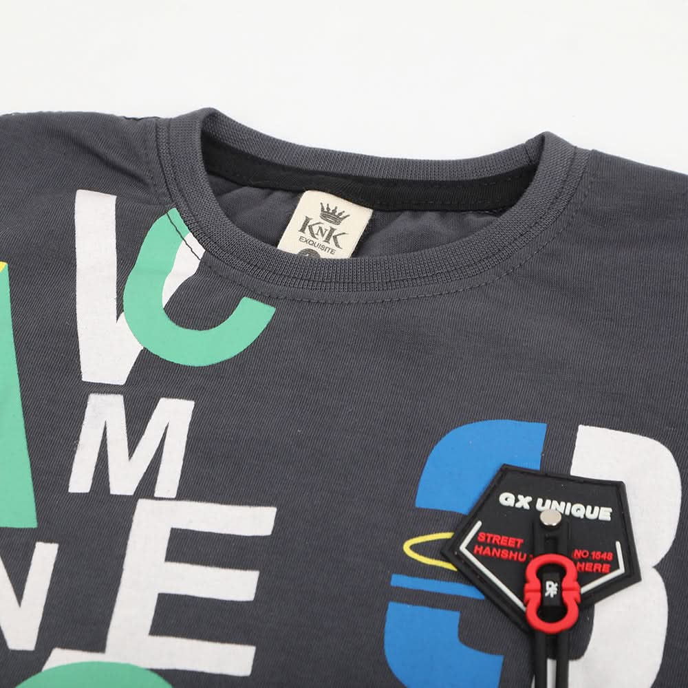 Boys Half Sleeves T-Shirt - Grey, Boys T-Shirts, Chase Value, Chase Value