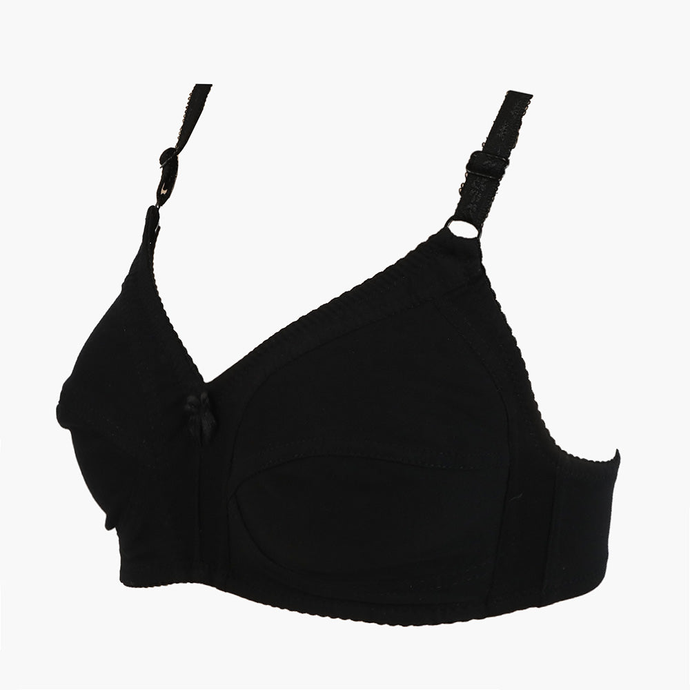 Women's Plain Cotton Bra - Black, Women Bras, Chase Value, Chase Value