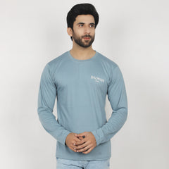 Men's Full Sleeves Printed T-Shirt - Light Grey