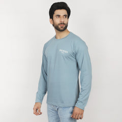 Men's Full Sleeves Printed T-Shirt - Light Grey