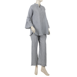 Women's Stripe Western Co-Ord Set - Grey, Women Co-Ord Set, Chase Value, Chase Value