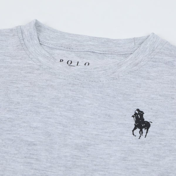 Boys Polo Half Sleeves T-Shirt - Grey