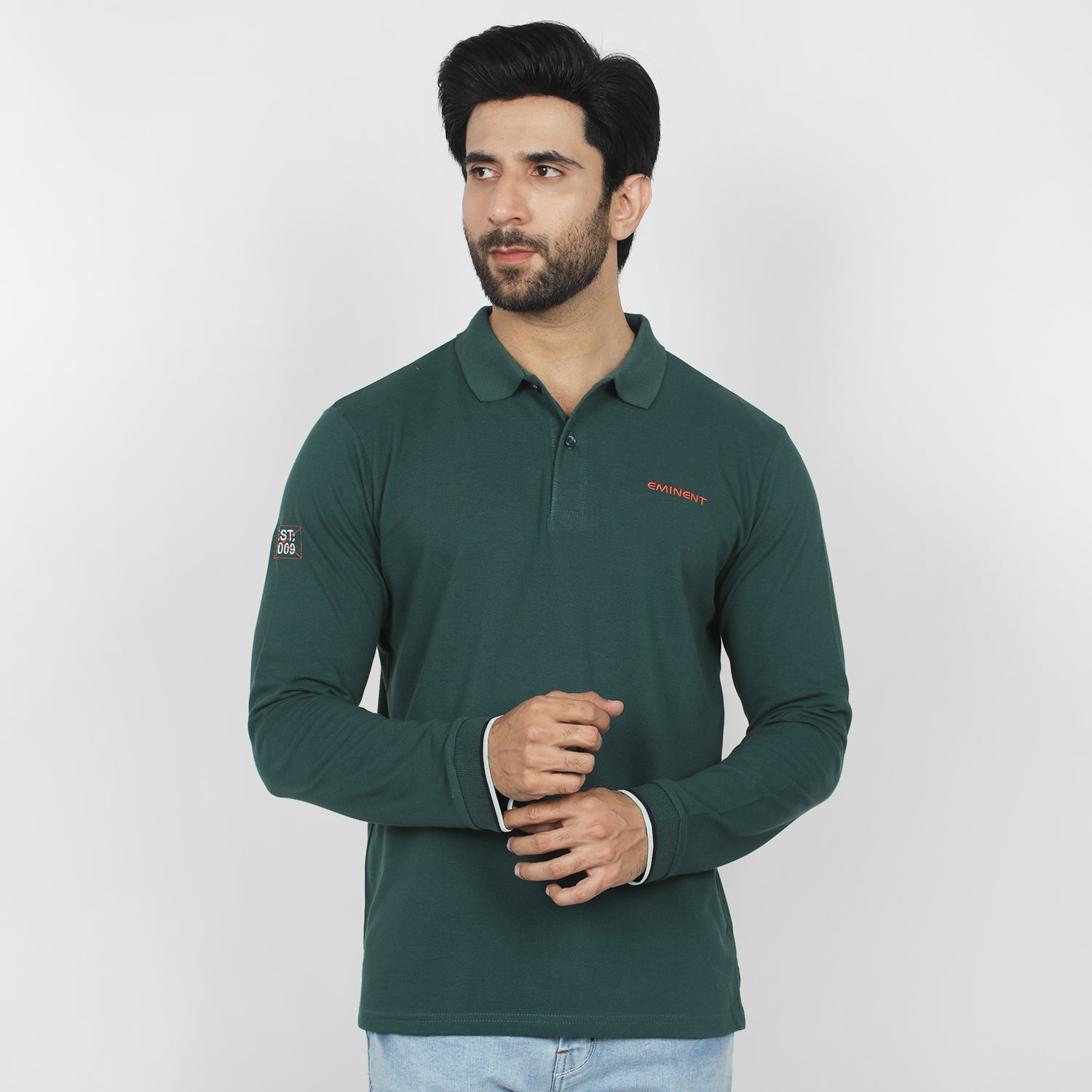 Eminent Men's Full Sleeves Polo T-Shirt - Dark Green, Men's T-Shirts & Polos, Eminent, Chase Value