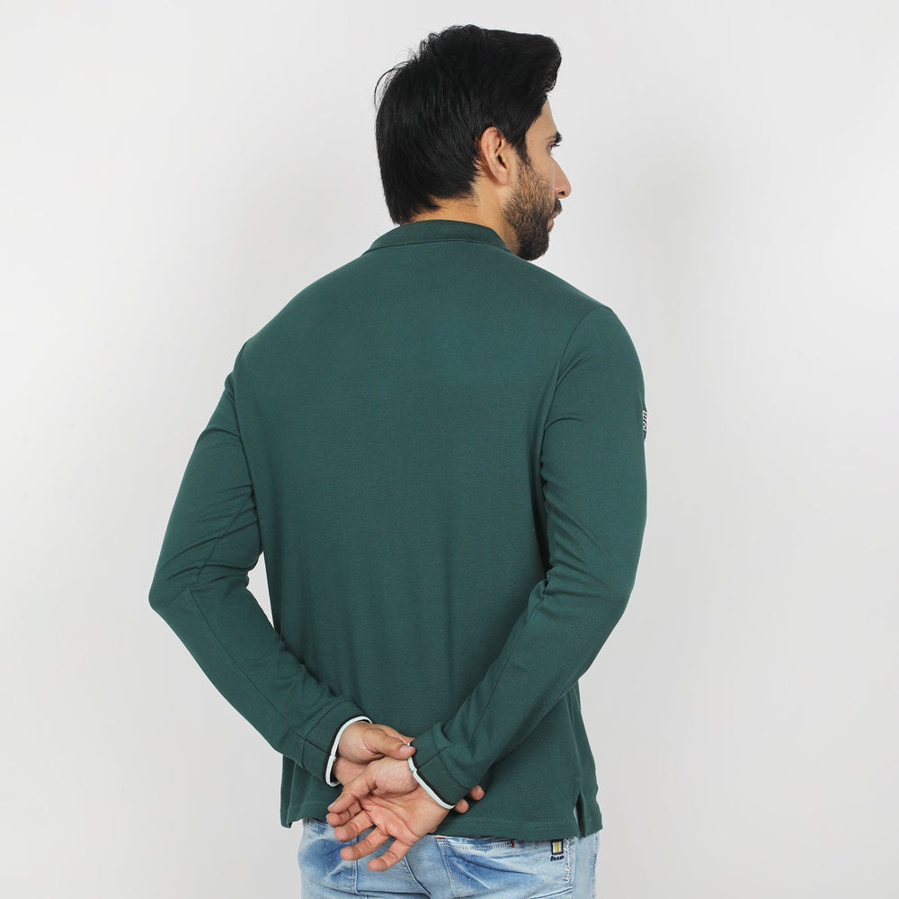 Eminent Men's Full Sleeves Polo T-Shirt - Dark Green, Men's T-Shirts & Polos, Eminent, Chase Value